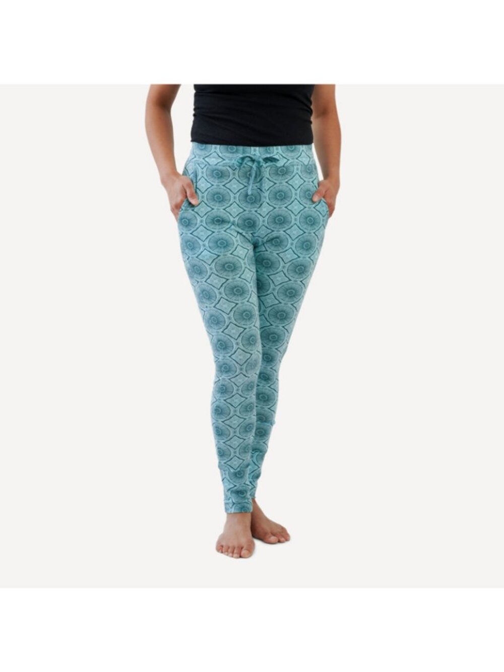 Kate Quinn The Woods Aqua Batik Women's Joggers Pants Large Modal